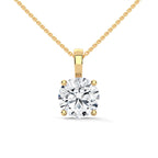 round cut solitaire pendant chain