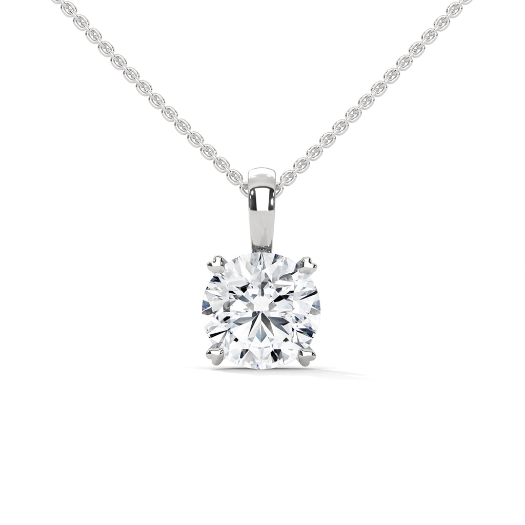 round diamond solitaire pendant