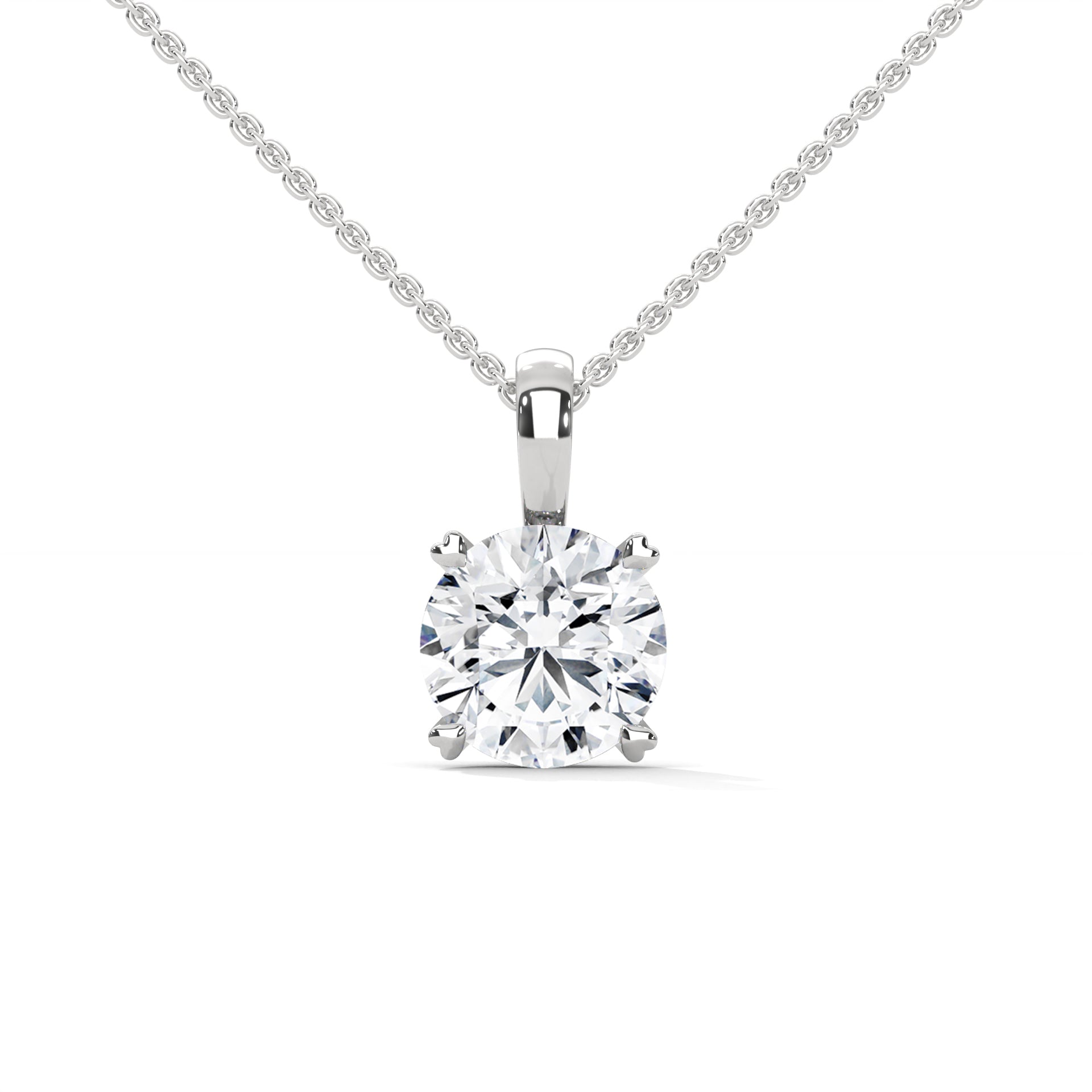 round diamond solitaire pendant