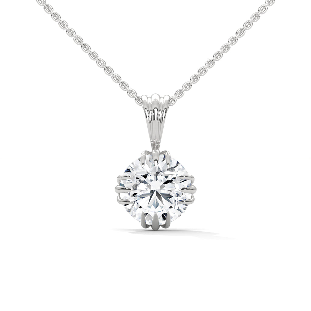 round lab diamond pendent