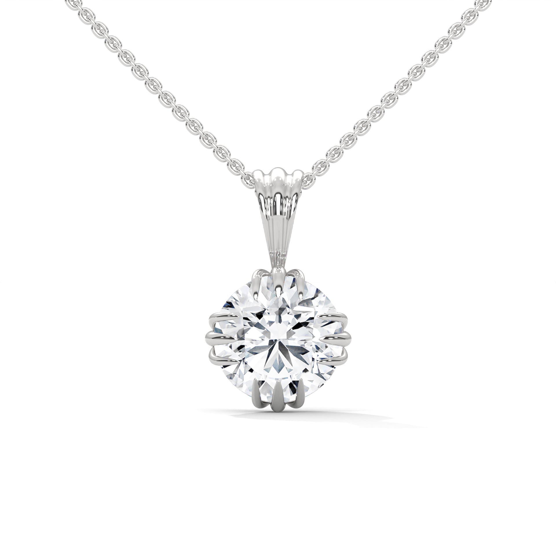 round lab diamond pendent