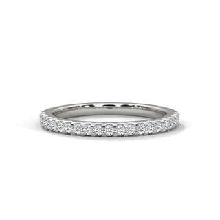 round moissanite gold wedding band