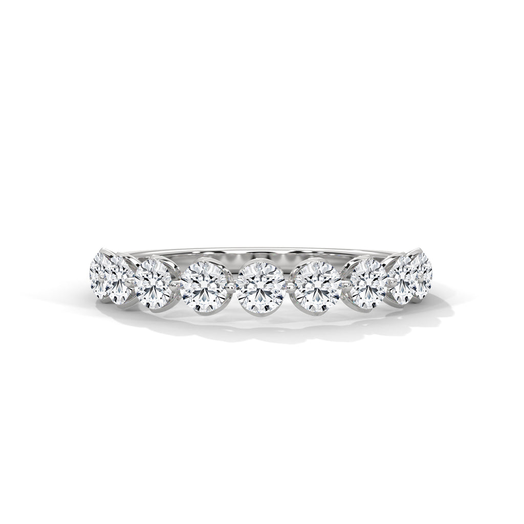 round moissanite half eternity band