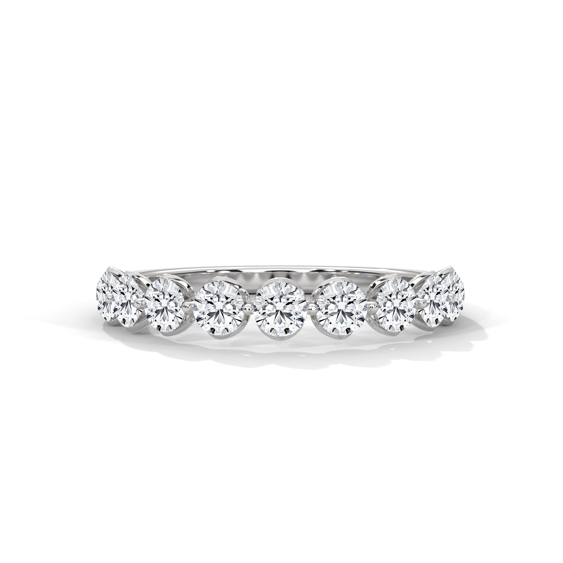 round moissanite half eternity band