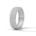 round moissanite pave eternity ring