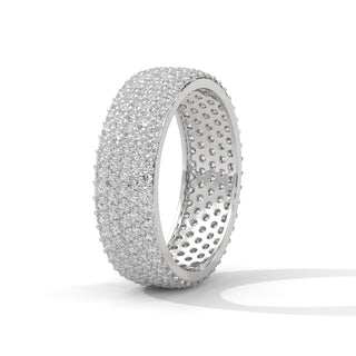 round moissanite pave eternity ring