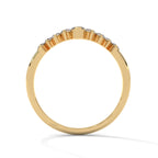 round moissanite v shaped wedding band