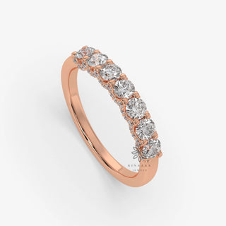 seven round cut moissanite band
