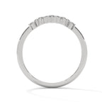 seven round moissanite curved half eternity band