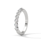 seven round cut moissanite half eternity band