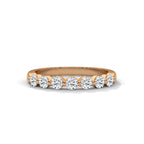seven round cut moissanite half eternity band for women