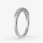seven round cut moissanite wedding band