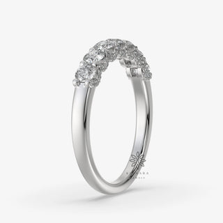 seven round cut moissanite wedding band