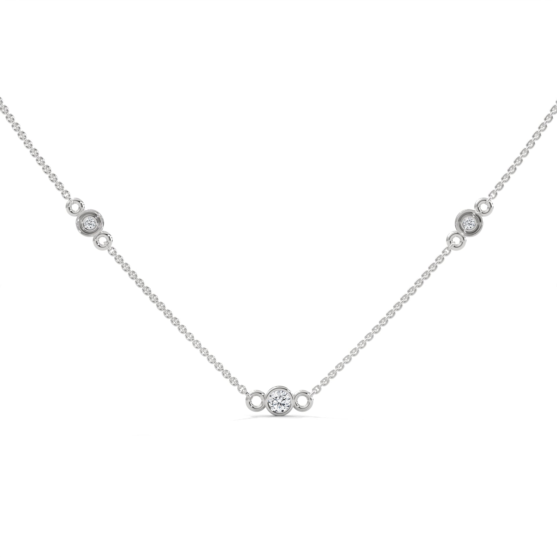 solitaire bezel set pendent with chain