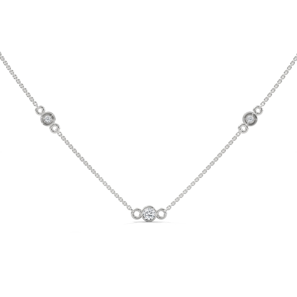 solitaire bezel set pendent with chain