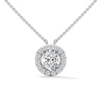 solitaire pendent with halo setting