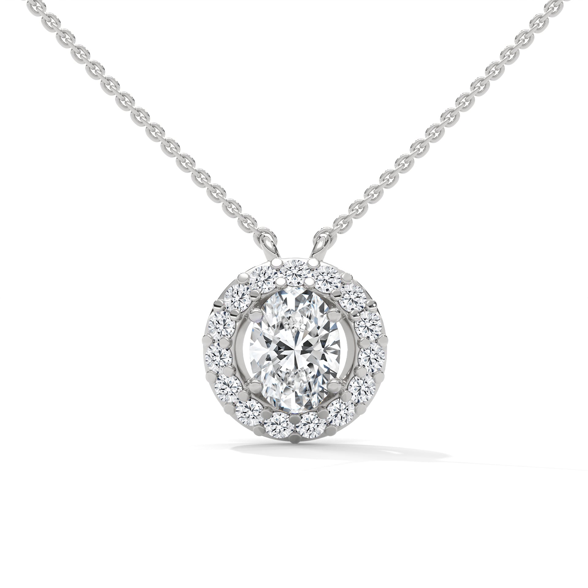 solitaire pendent with halo setting