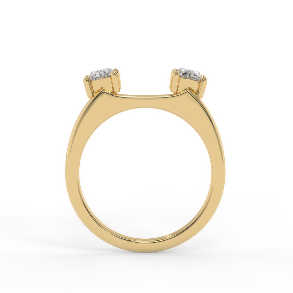 trapezoid shaped moissanite wedding enhancer ring