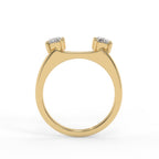 trapezoid shaped moissanite wedding enhancer ring