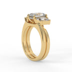 twin trapezoid cut diamond enhancer ring