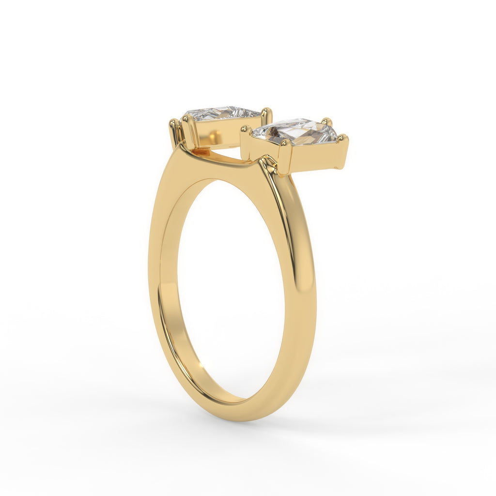 twin trapezoid moissanite enhancer ring