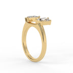 twin trapezoid moissanite enhancer ring