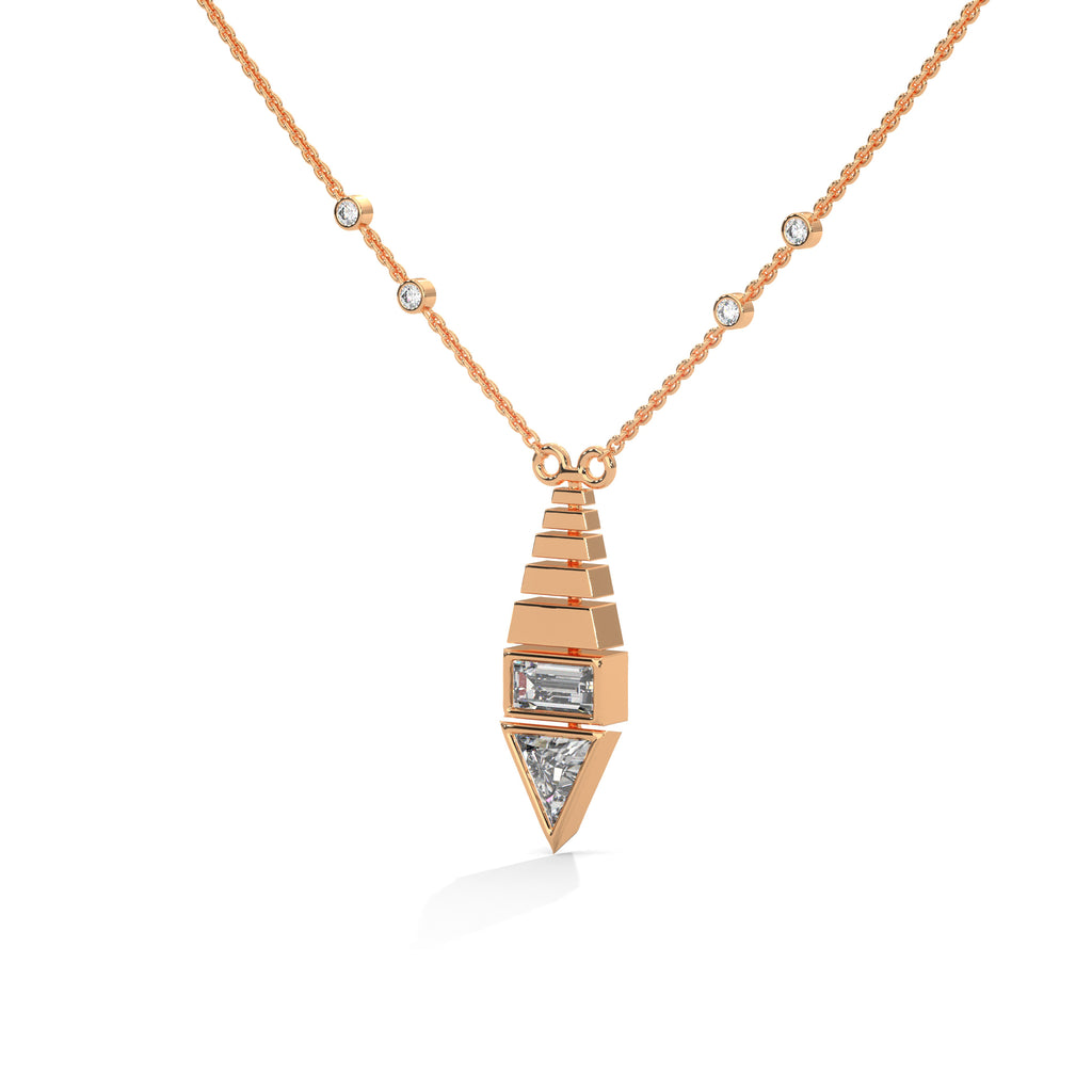 triangular diamond and baguette-cut diamonds