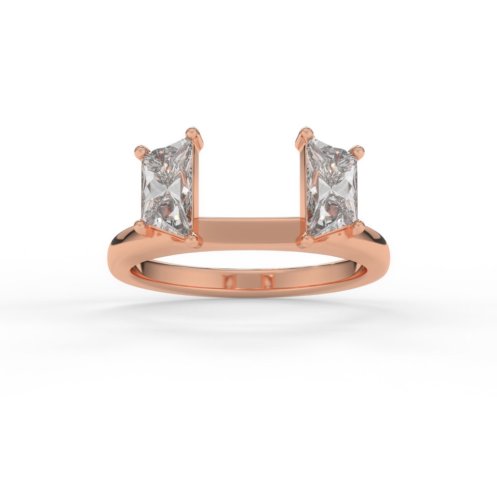 enhancer band in rose gold twin trapezoid
