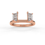 enhancer band in rose gold twin trapezoid