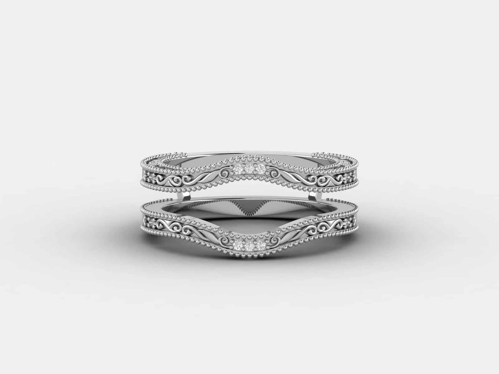 vintage_gold_moissanite_stacking_band