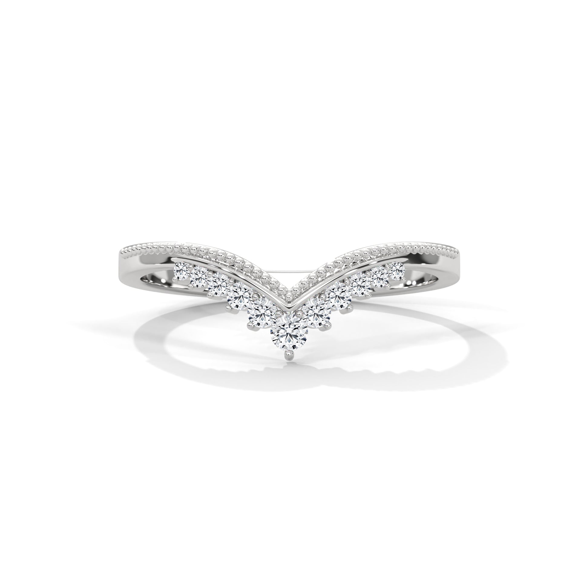 vintage moissanite curved wedding band