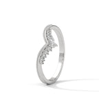 vintage moissanite v shaped curved wedding band