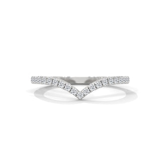 v shaped curved eternity wedding band