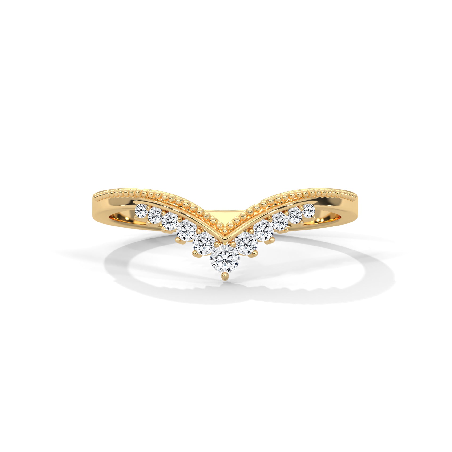 v shaped curved wedding band