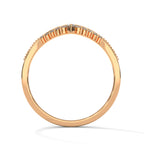 v shape dcurved wedding band RoseGold