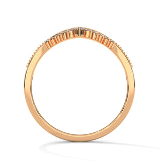 v shape dcurved wedding band RoseGold