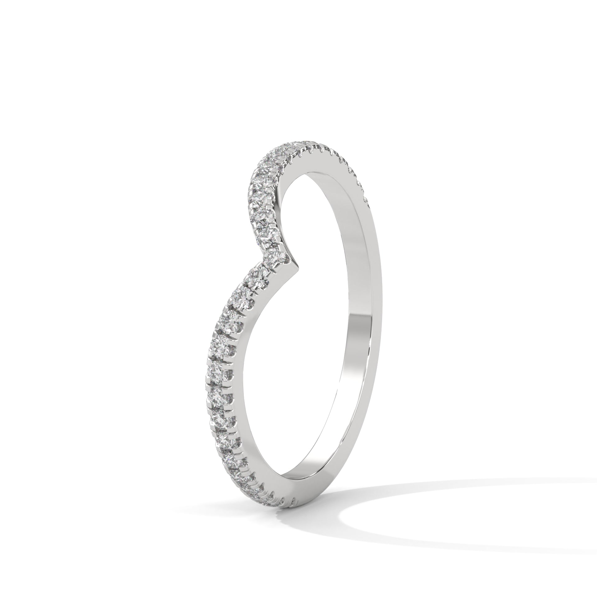 v shaped curved wedding band