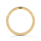 v shaped curved wedding band in 10K gold