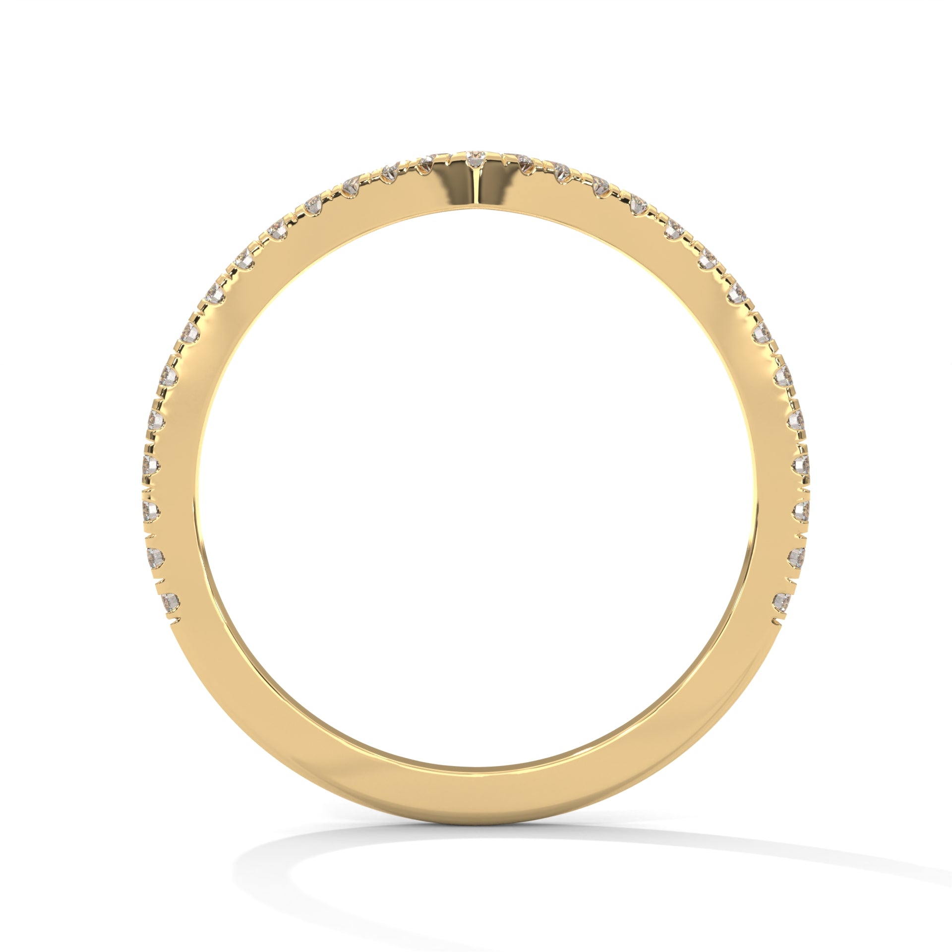 v shaped curved wedding band in 10K gold