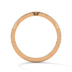 v shaped curved wedding band in 14K Rose gold