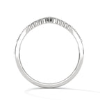 V shaped curved wedding band in White Gold