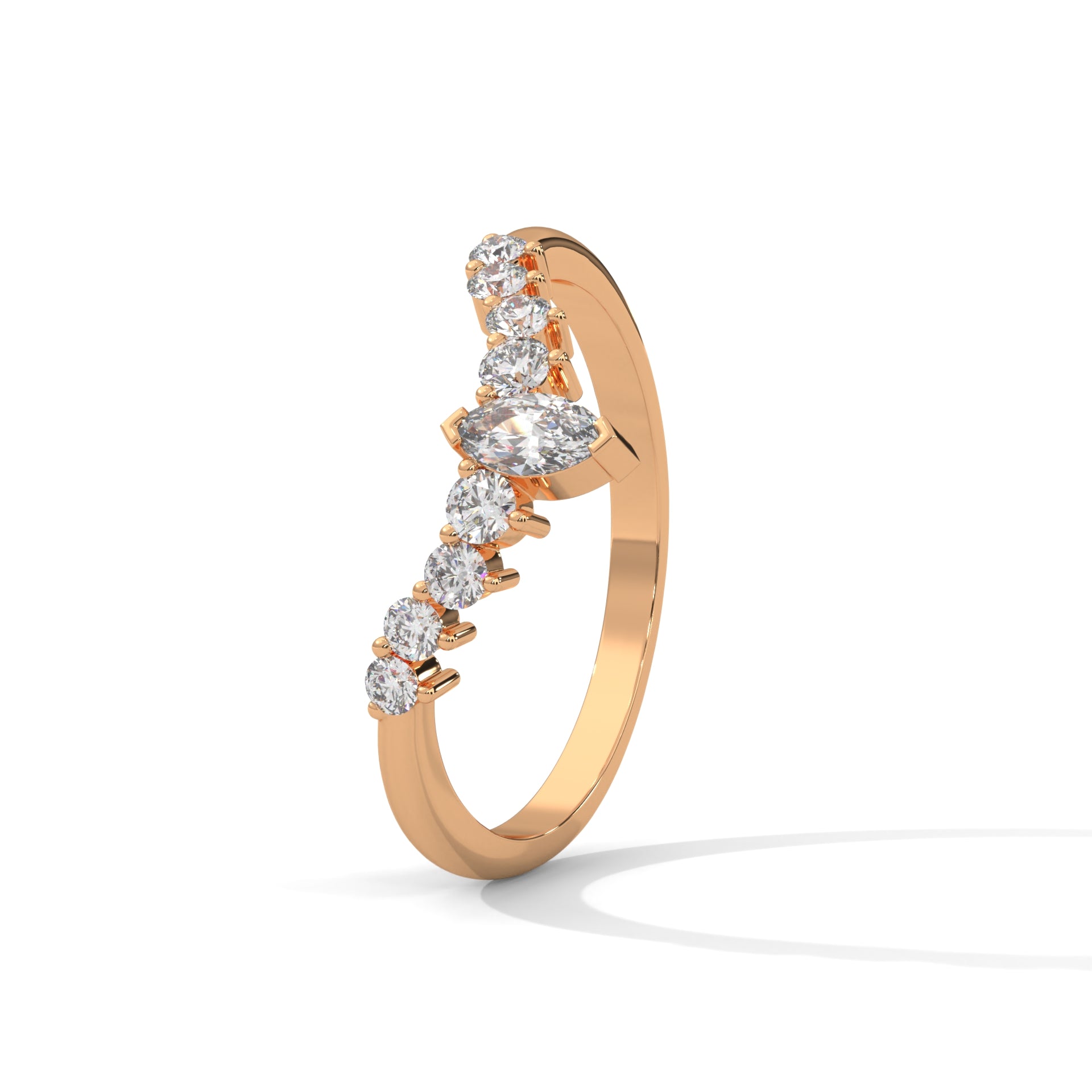 v shaped diamond band