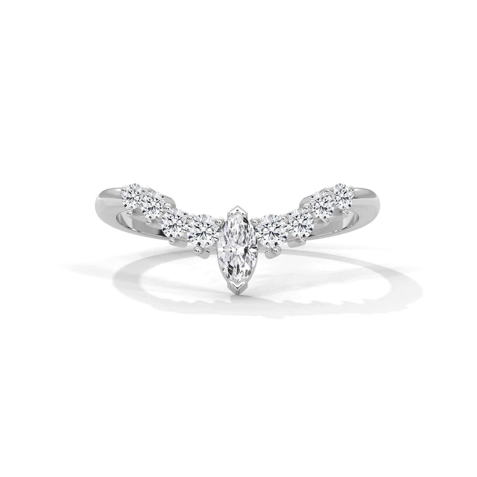 v shaped wedding band