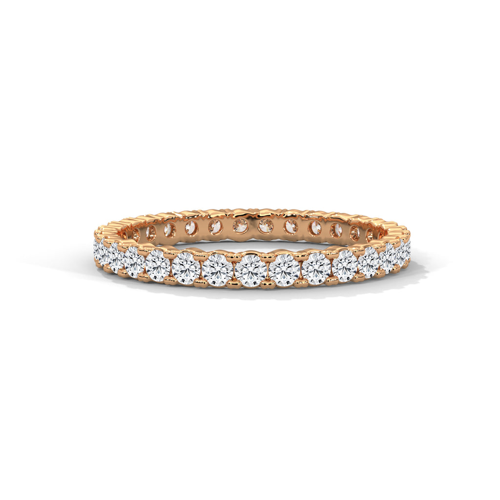 wedding band with bezel set
