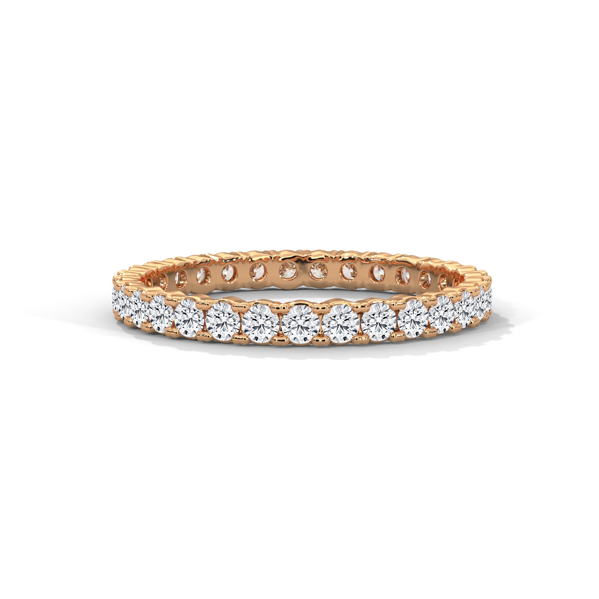 wedding band with bezel set