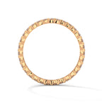 wedding band with bezel set in Rose Gold