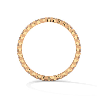 wedding band with bezel set in Rose Gold