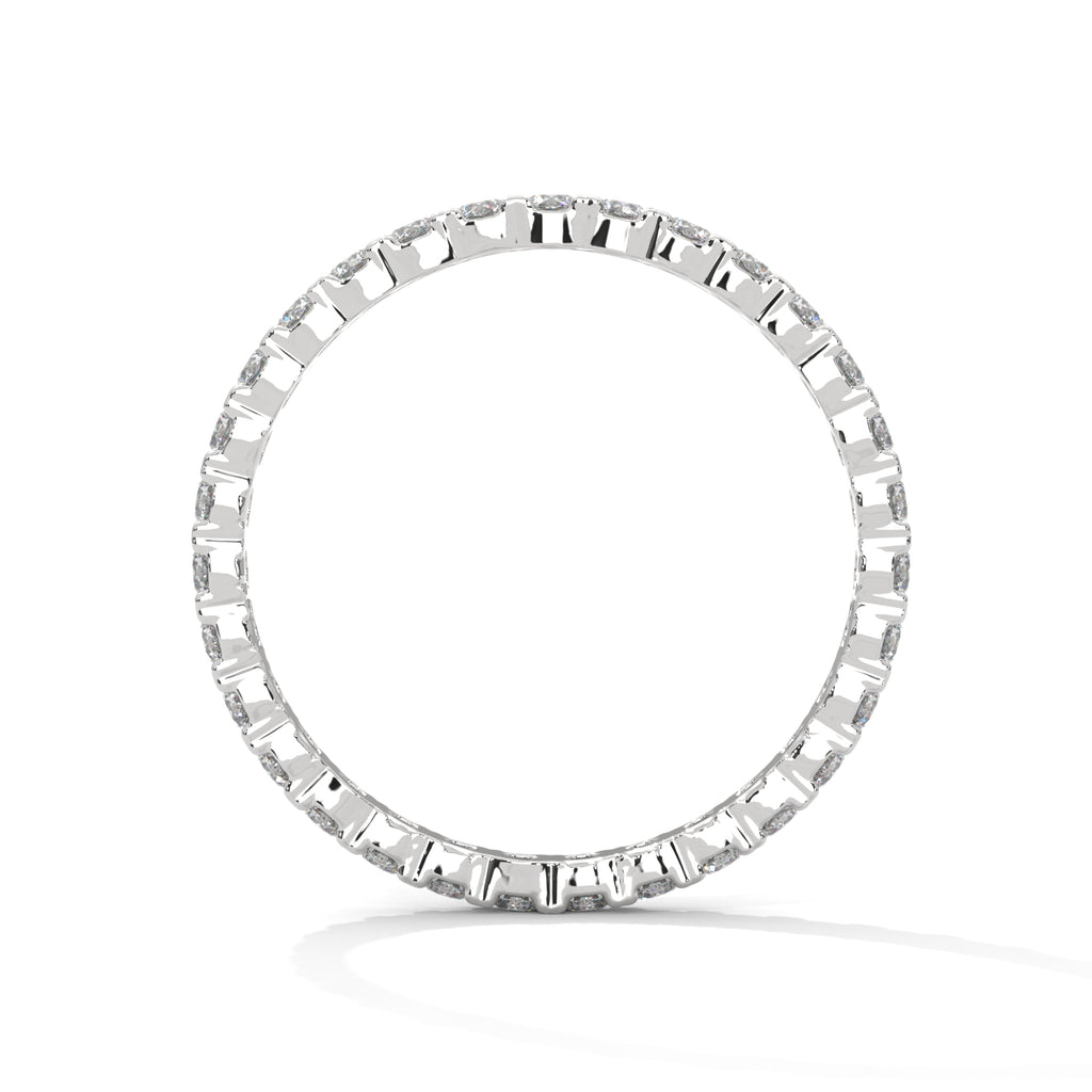 wedding band with bezel seting White Gold