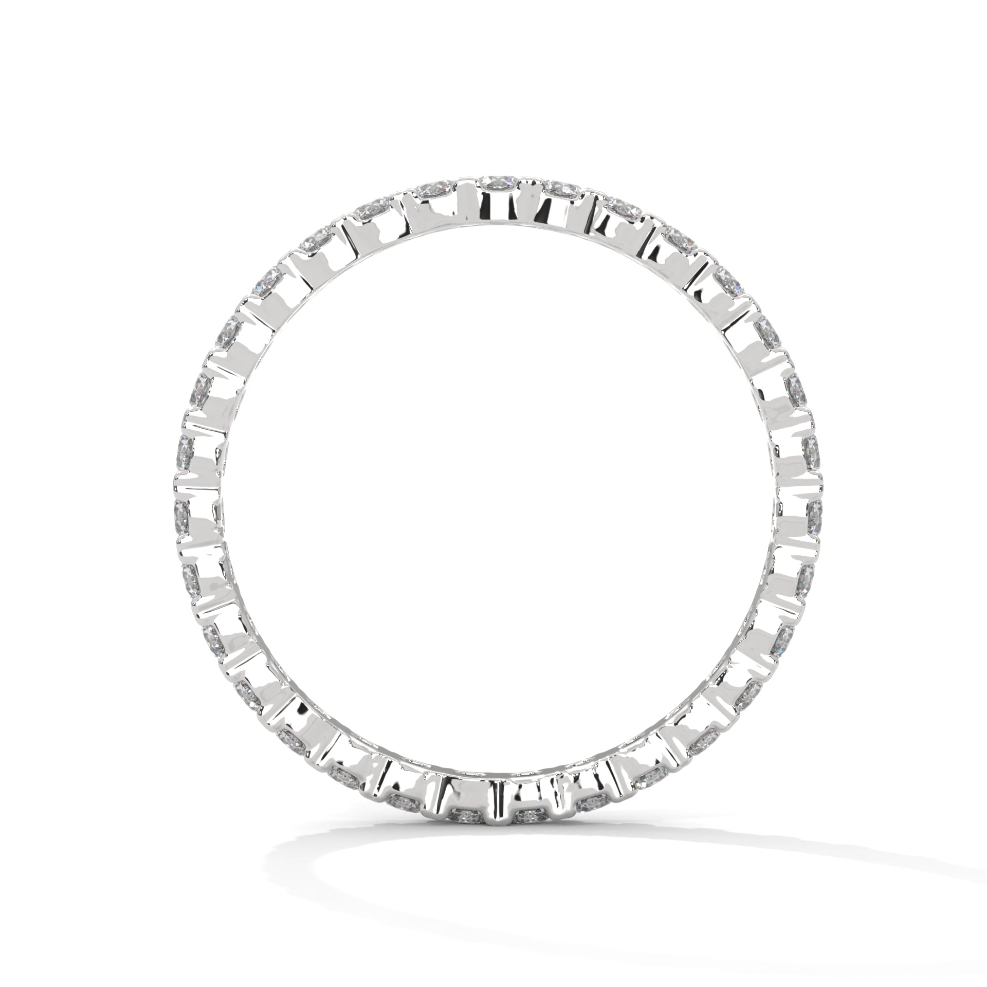 wedding band with bezel seting White Gold