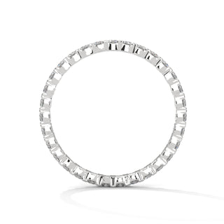 wedding band with bezel seting White Gold
